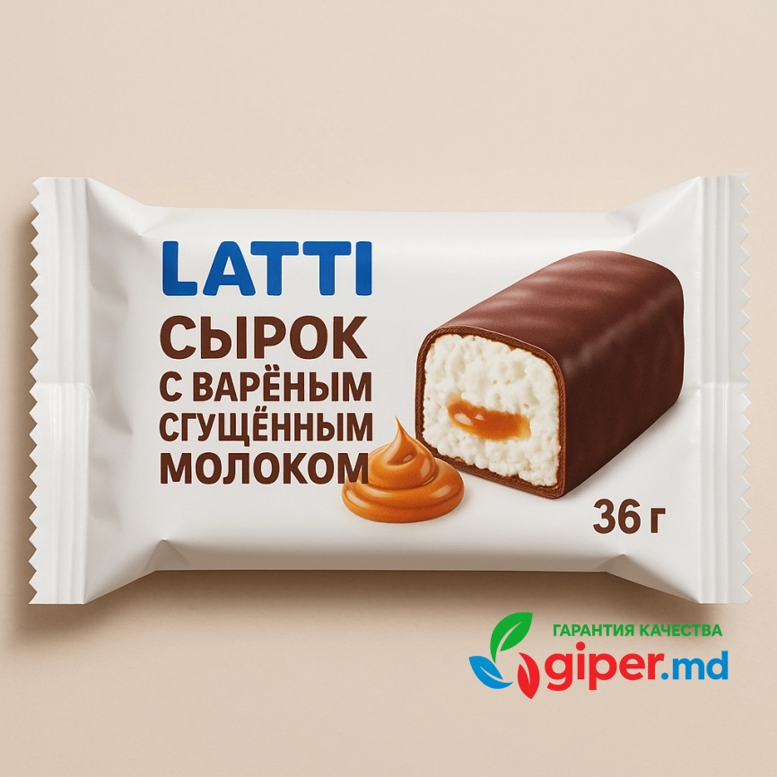 LATTI Сырок с варёным сгущённым молоком 36 г** фото 2